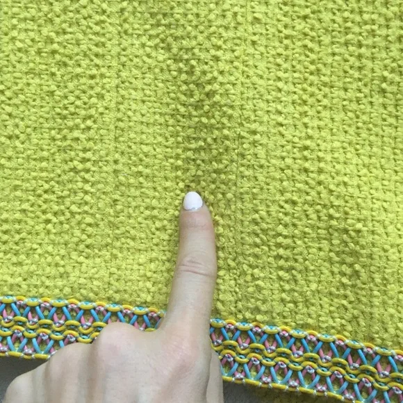 Sold! Vintage Chanel 1994 yellow scoubidou trim jacket and skirt suit - Picture 14 of 17